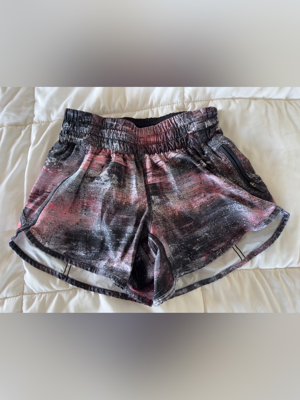 lululemon athletica Black and Pink Textured Running Shorts